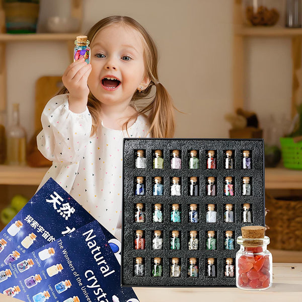 Natural crystal mineral logo gift box